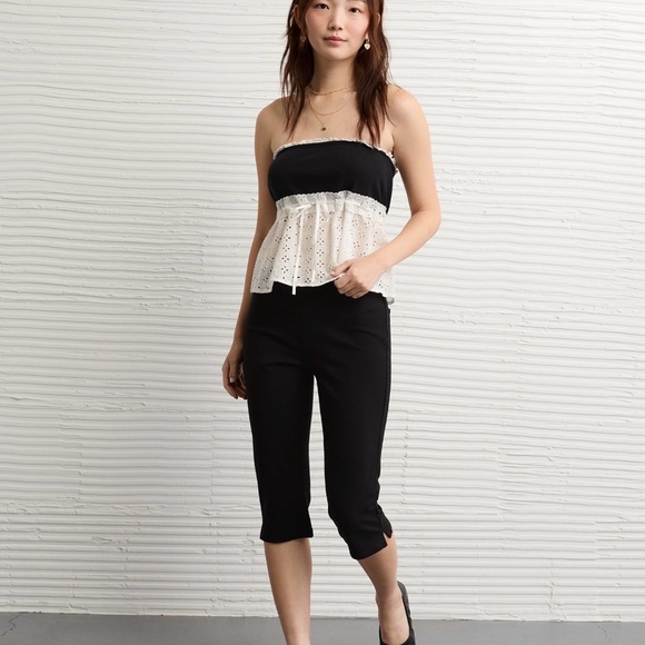 American Eagle Strapless Eyelet Babydoll Top - Picture 5 of 7